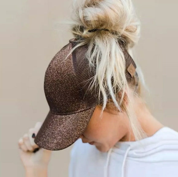 Accessories - Glitter Ponytail Baseball Hat